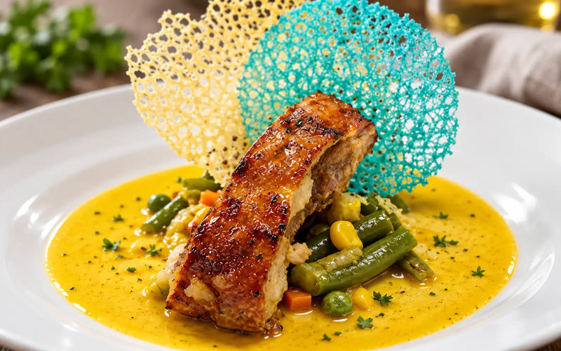 Costillar ahumado con verduras
